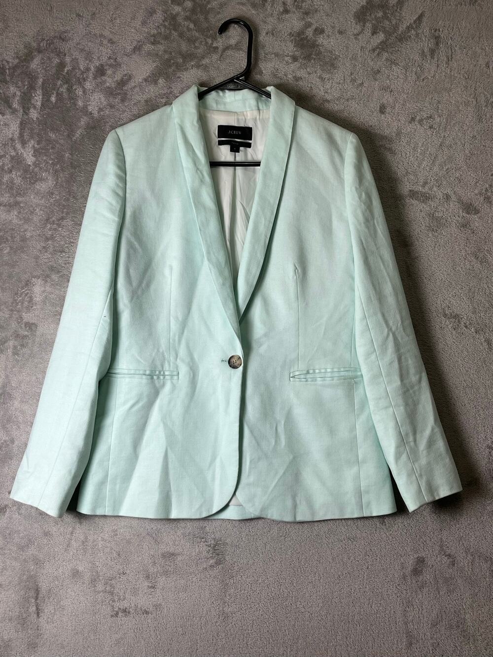 J.Crew Parke Blazer Mint Green Linen Blend Single Button Coastal Preppy Womens 4